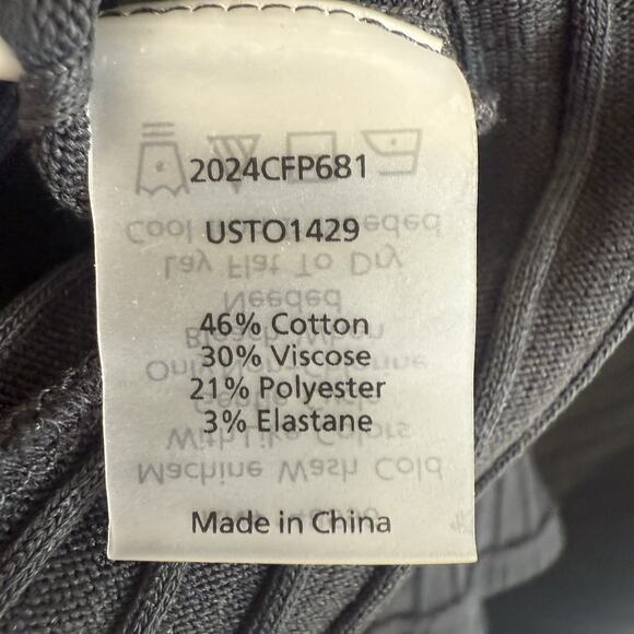 UNIVERSAL STANDARD Black Ribbed Boat Neck Long Sleeve Top Sweater Relaxed Large - Picture 6 of 10